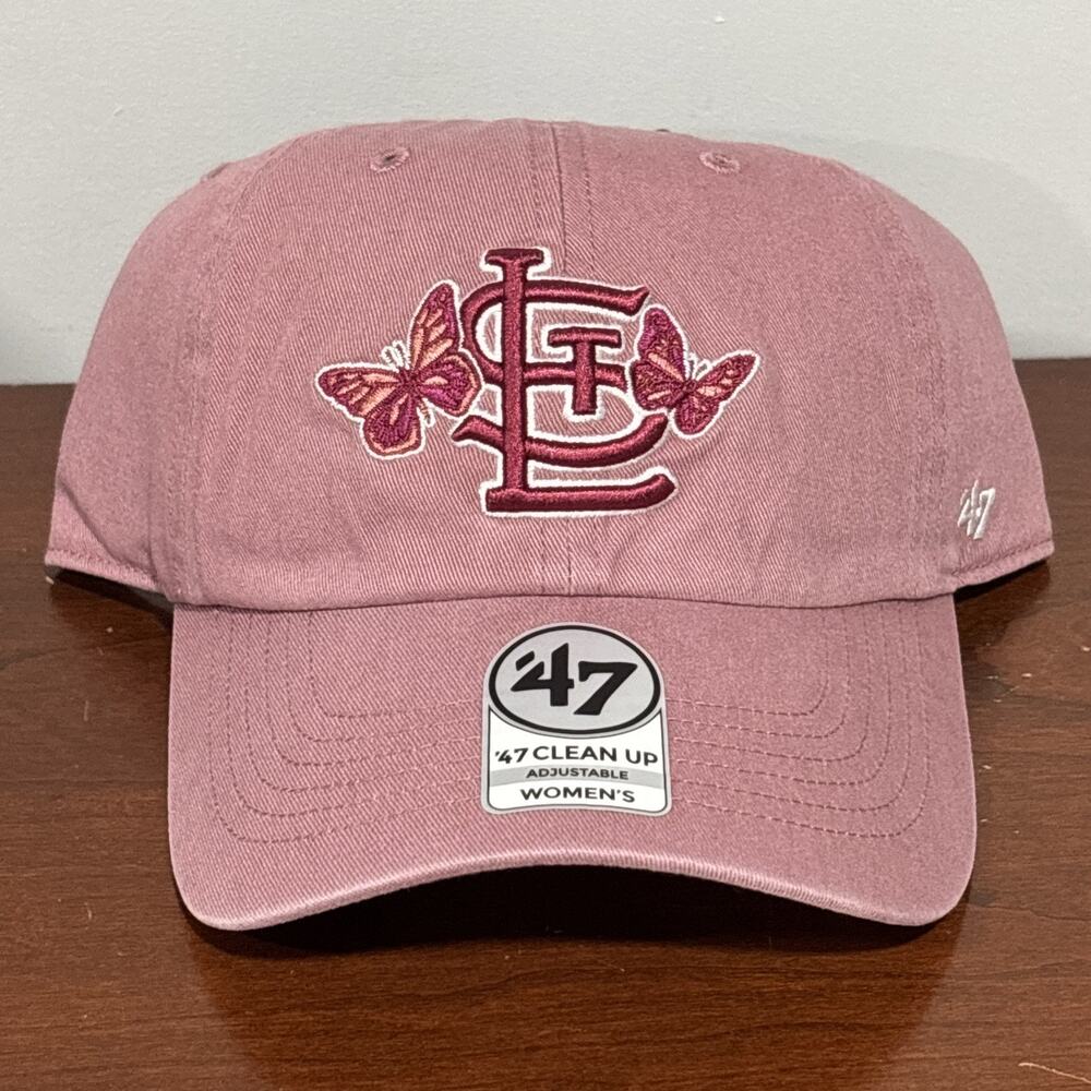 '47 Brand St. Louis Cardinals Hat Womens Pink Purple Back Adjustable Clean Up